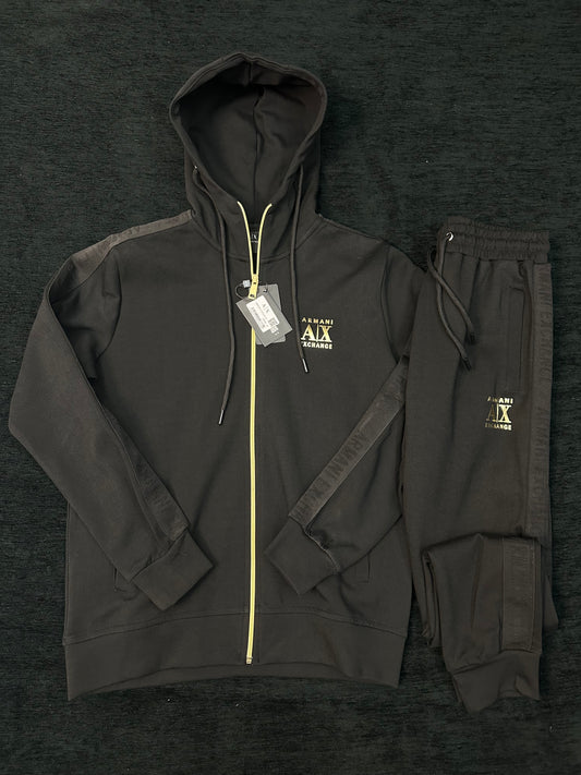 Armani Tracksuit Zip Black/Gold